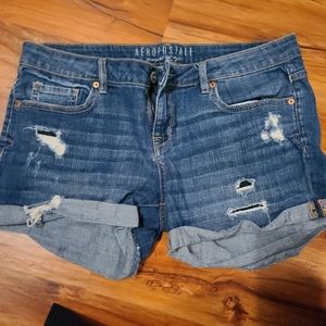 Mid rise jean shorts